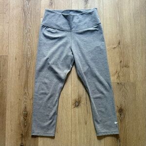 Nike Dri‑FIT Mid‑Rise Gray Crop Leggings S – Non‑Sheer Activewear